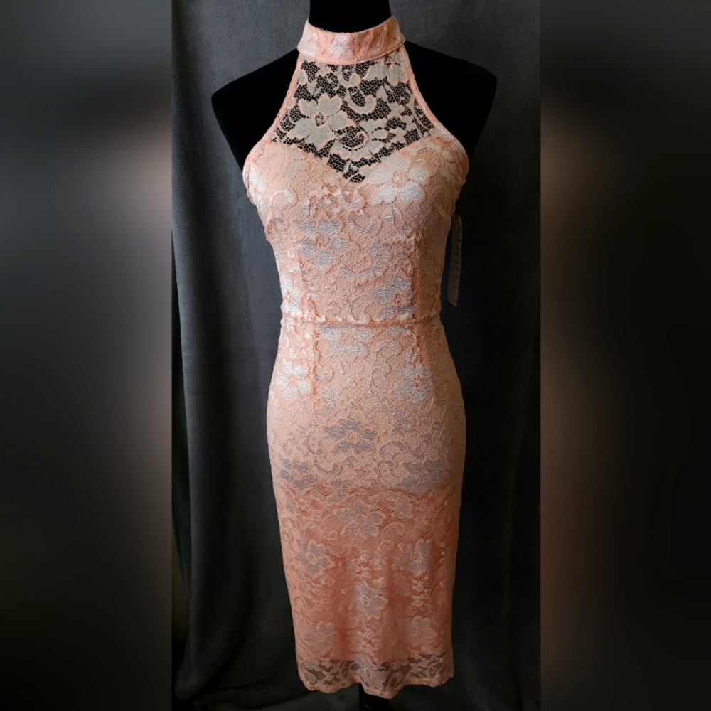 Peach & Cream Lace Dress